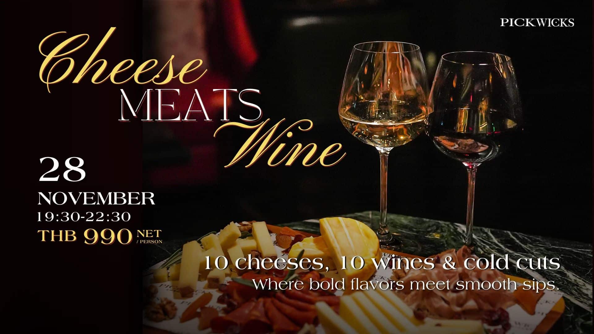 Cheese Meats Wine at the Pickwicks Chronicles Bangkok