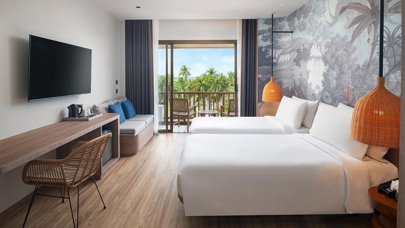 The hotel features modern meeting rooms designed for productive work sessions.