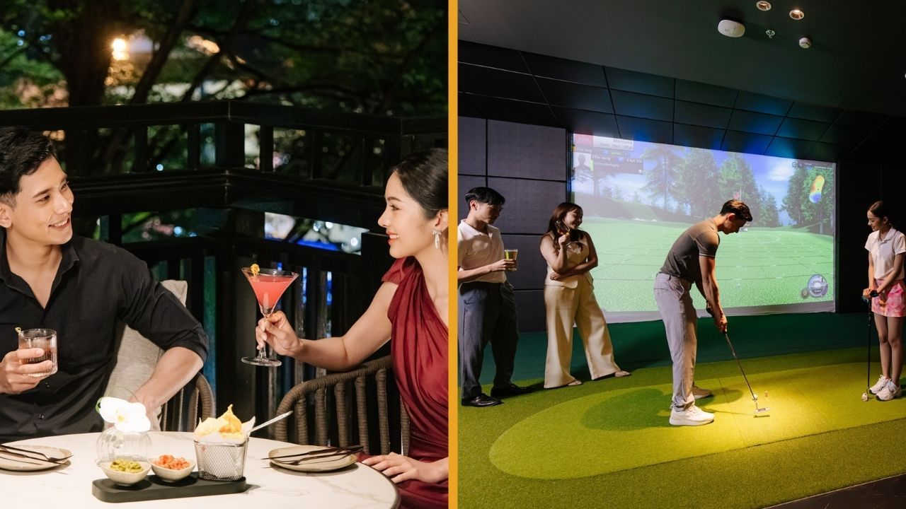 Guests enjoy unique culinary experiences at Chiang Mai Marriott's diverse dining options and playing golf or singing at karaoke