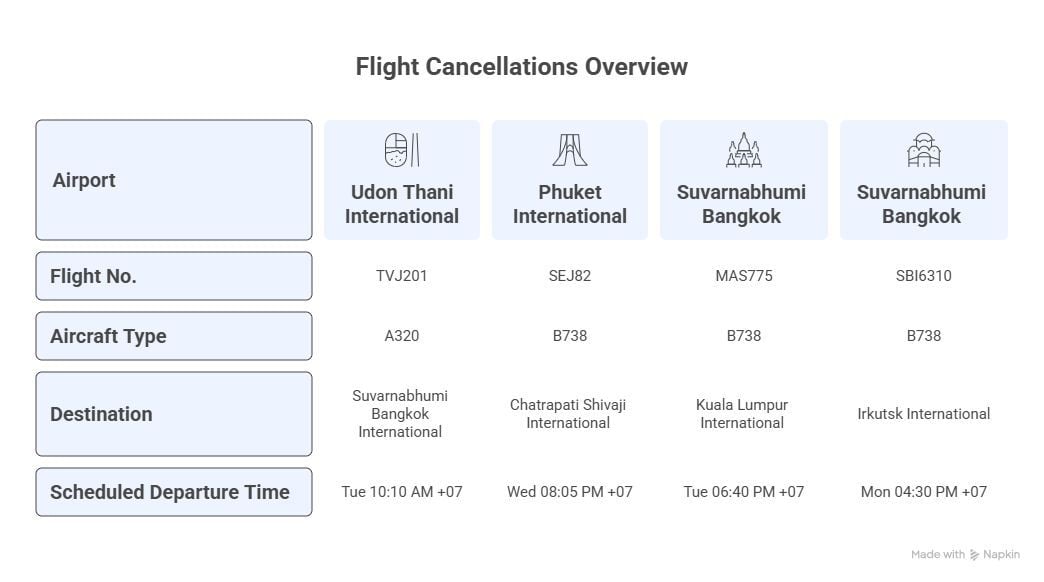 Key flight routes cancelled in Thailand, including at Suvarnabhumi | News by Thaiger