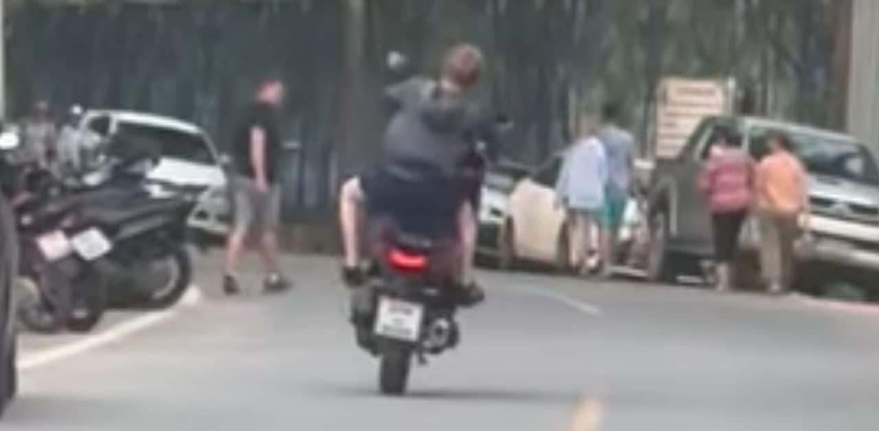 Foreign man dangerous motorcycle riding Phuket