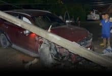 Drunk driver crashes into pole, blacks out Chon Buri village | Thaiger