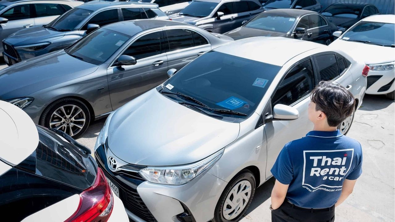 A rental car agency in Thailand, showcasing options for Christmas travelers.