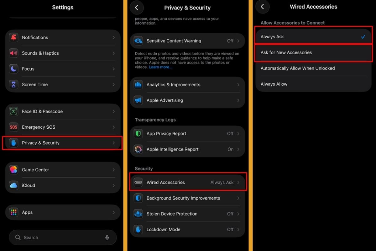 iPhone 16 and 17 users should adjust settings for USB-C security vulnerabilities.