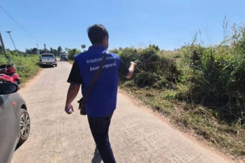 Livestock officer inspects forest site where dead dogs were found in Udon Thani