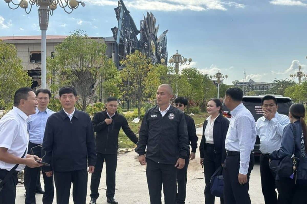 Representatives from Thailand, China, and Myanmar during a joint meeting on border scam crackdown