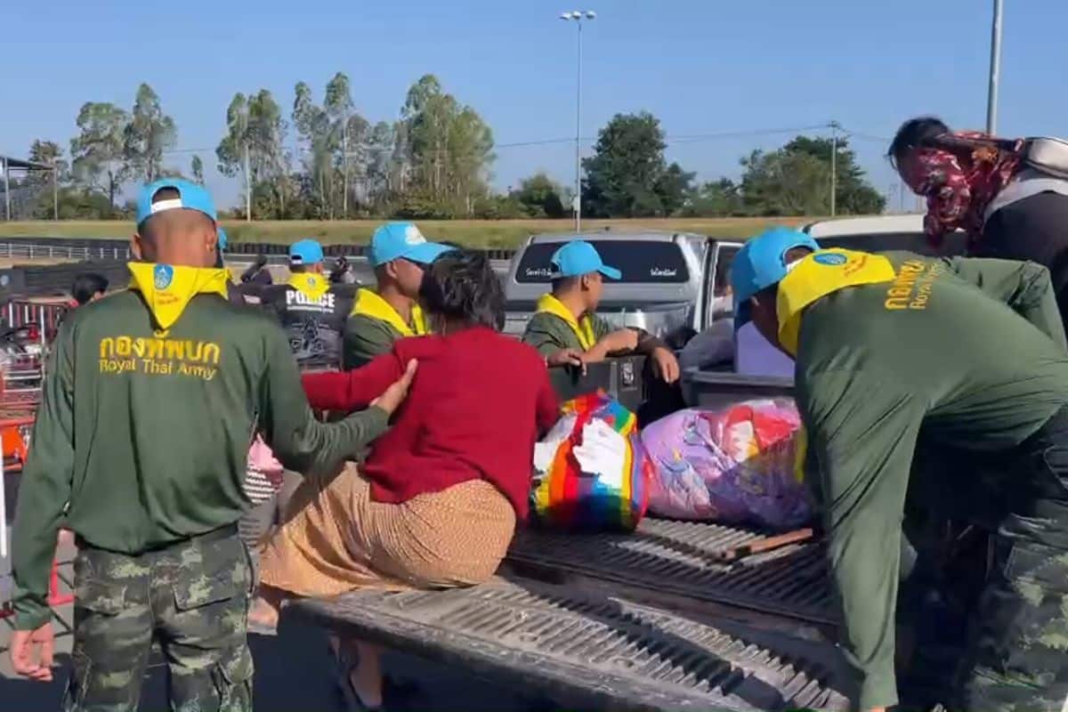 Tem Ramnee, 76, evacuated from Ban Kruat district in Buri Ram during BM-21 rocket scare