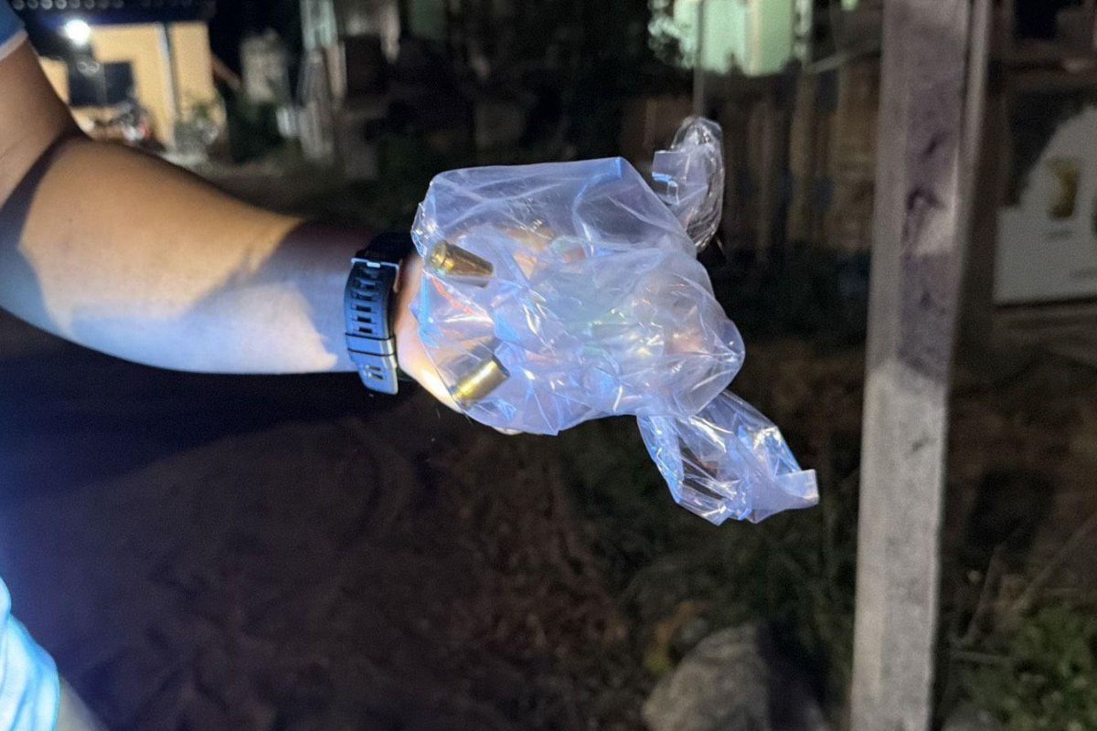 Spent 9mm bullet casings recovered from Pattaya shooting scene