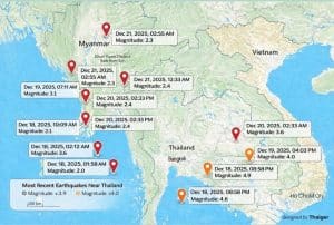 Series of Earthquakes Felt Near Thailand as Regional Seismic Activity Intensifies | Thaiger