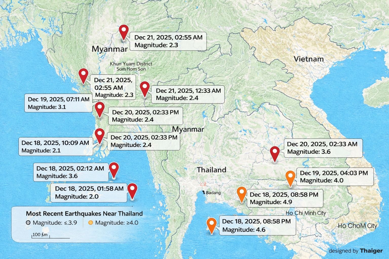Series of Earthquakes Felt Near Thailand as Regional Seismic Activity Intensifies | Thaiger