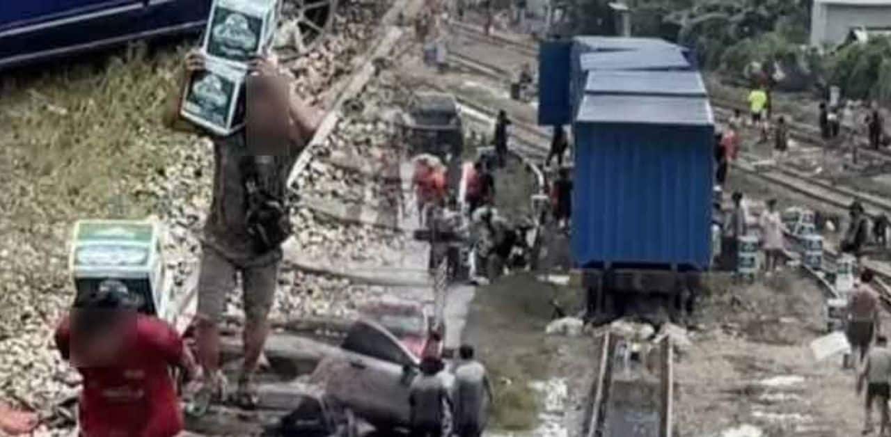 6 Hat Yai men arrested for stealing beer from container train amid flood chaos | Thaiger