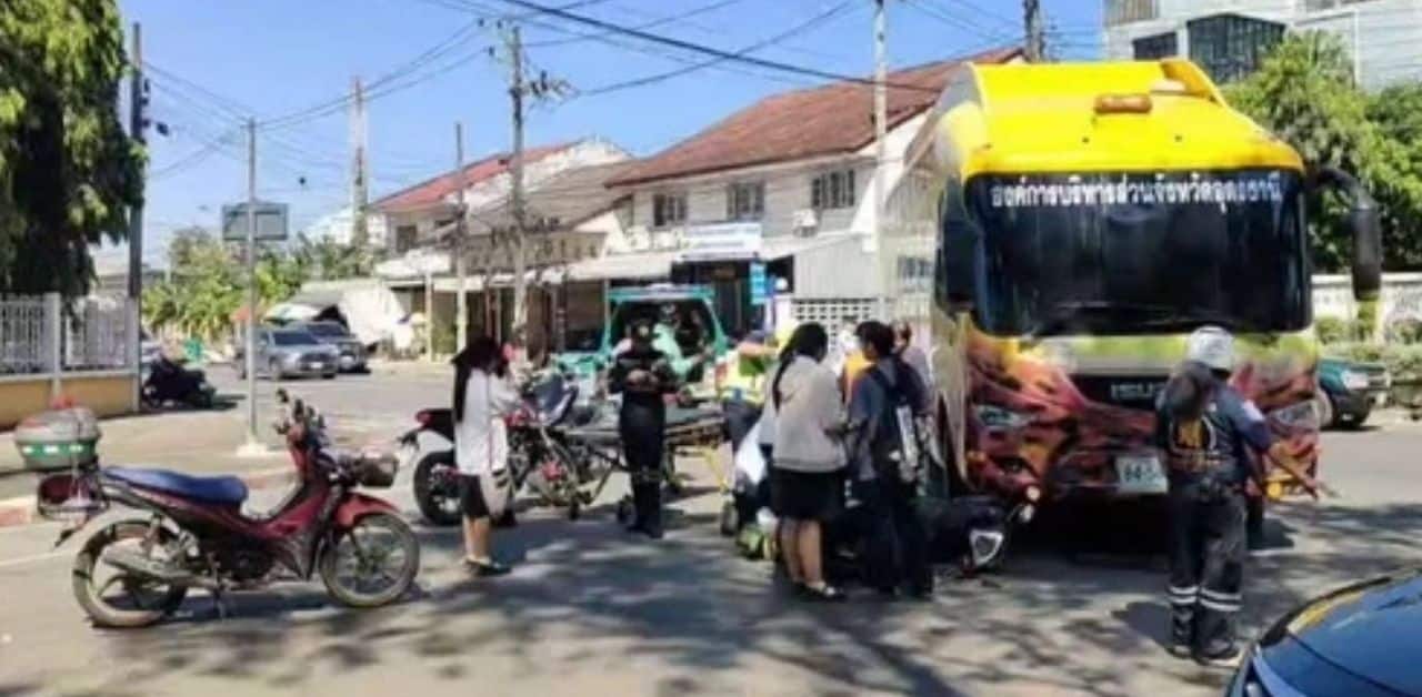 Toilet truck hits motorcycle Udon Thani