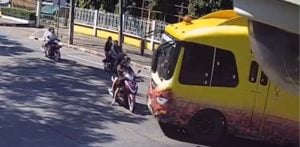 Toilet truck crashes into motorcycle, leaving 2 students with broken legs | Thaiger
