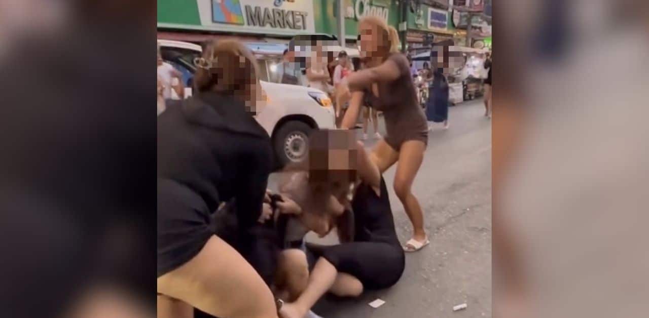 Thai foreign women fight Bangla Road