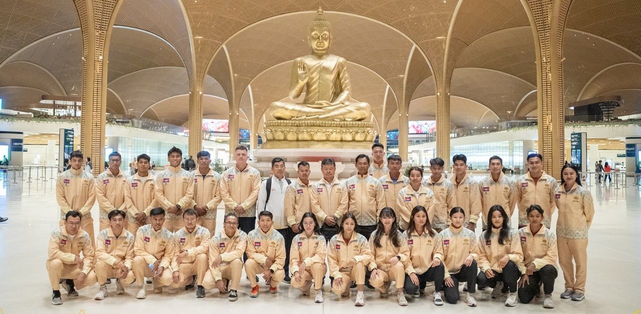 Cambodia athletes return home