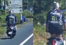Foreign motorcyclist goes viral for riding with cooking pot in Phuket | Thaiger