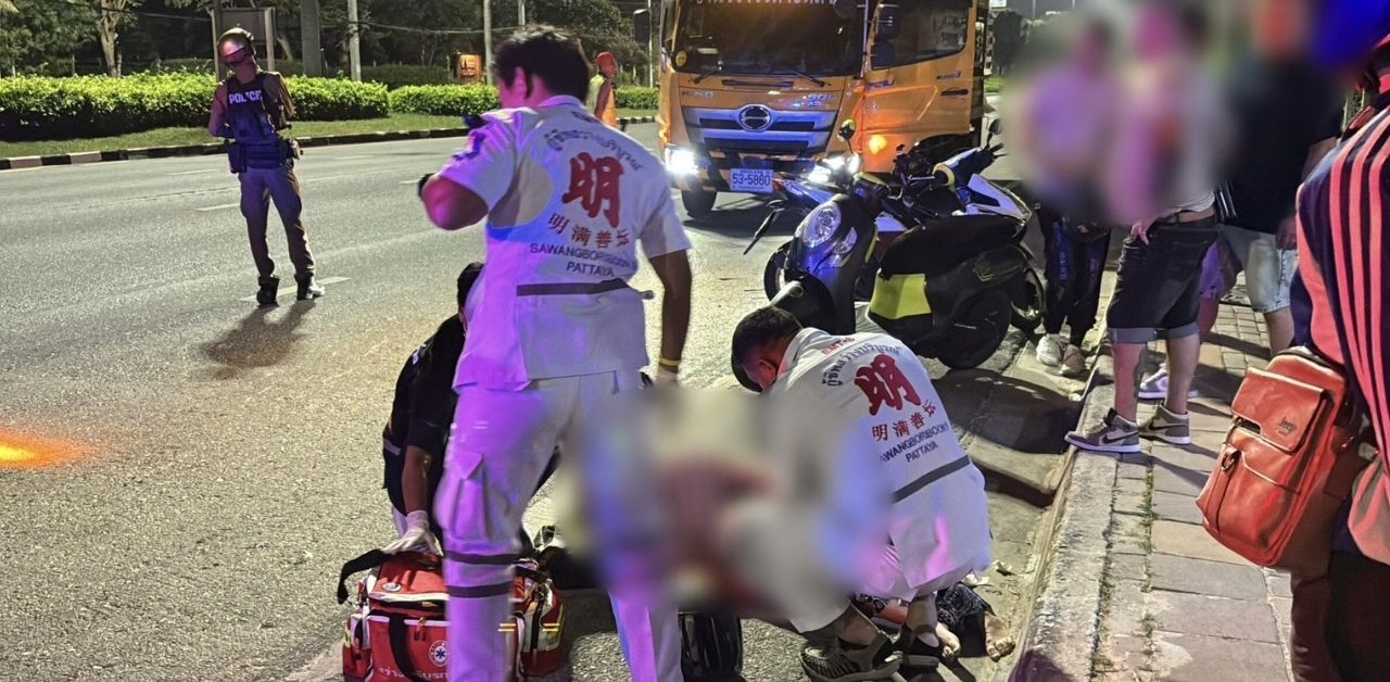 Iraqi motorcyclists ride against traffic and collide with Russians in Pattaya | Thaiger