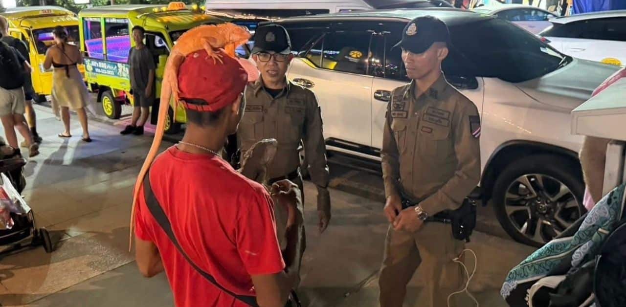 Thai man arrested for forcing people to pay for pictures with iguanas