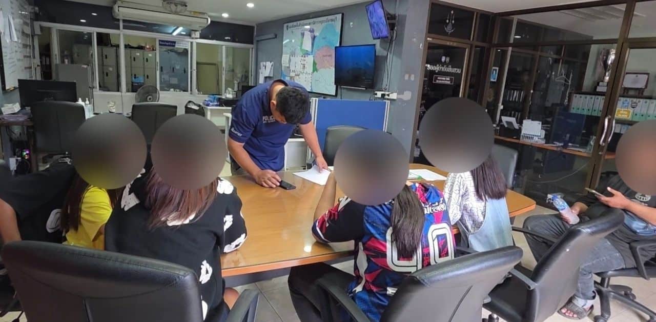 Thai teens dances on buffalo statues in Chon Buri