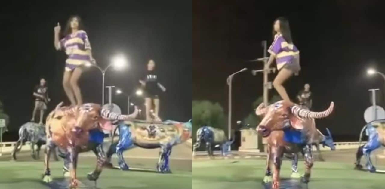 Chon Buri teens turn themselves in after viral buffalo statue dance | Thaiger