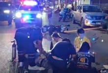 Foreign motorcyclist nearly loses leg after crashing into parked pickup in Pattaya | Thaiger