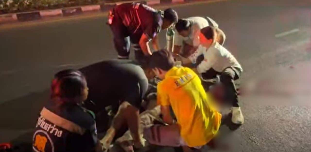Foreign man nearly loses leg in Pattaya accident