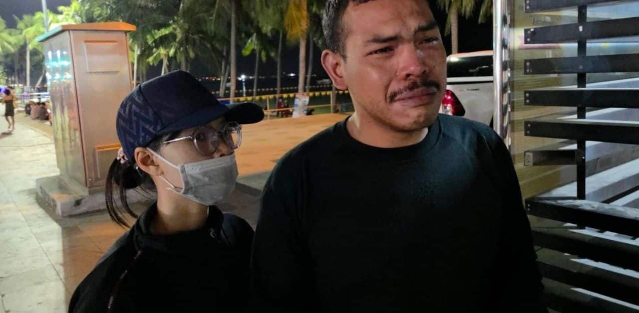 Thai man cries recounting assault by Pattaya police