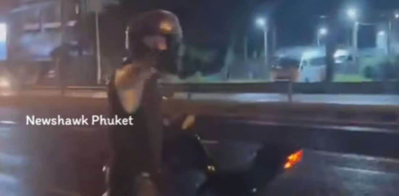 Foreign man escapes after attacking Thai man on Phuket road