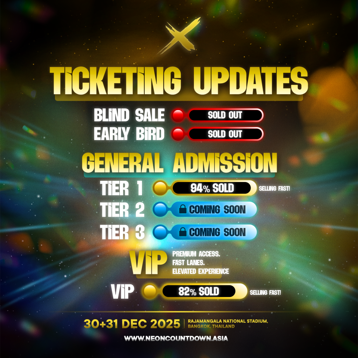 NEON Countdown 2025 unveils historic lineup and new venue for its 10-year anniversary edition | News by Thaiger