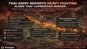Thai army reports heavy clashes in Sisaket as border tensions stay high | Thaiger