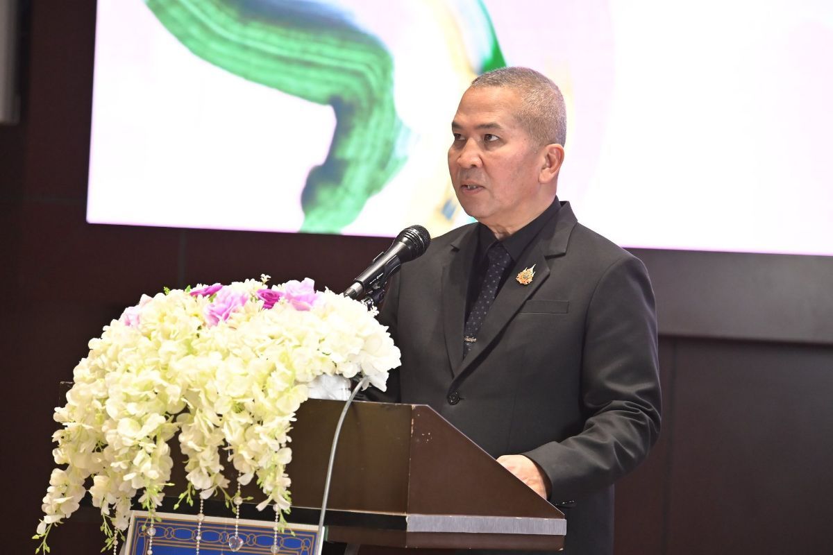 Police Lieutenant General Rutthaphon Naowarat, Minister of Justice, speaks at the opening of a public forum on the draft anti-discrimination bill