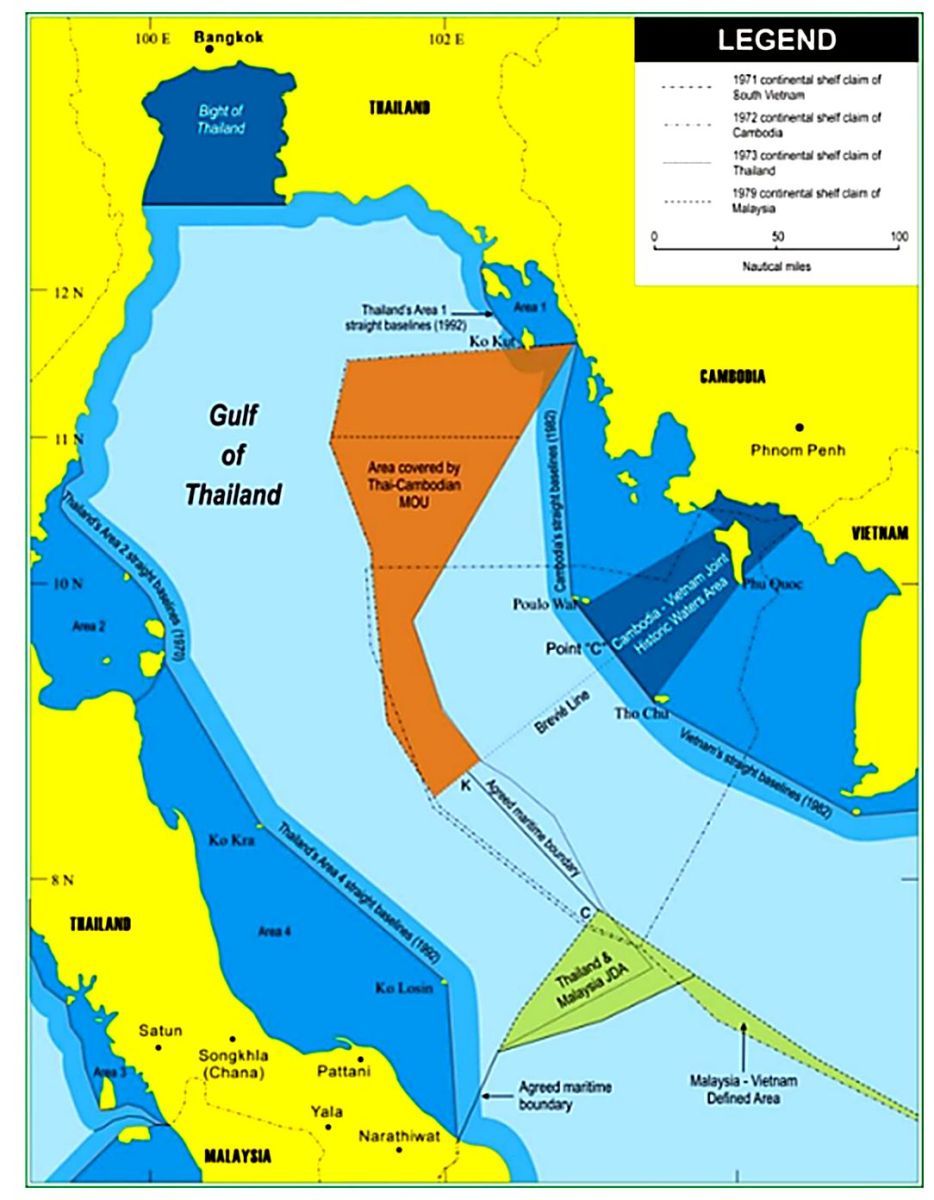 Thailand Cambodia Overlapping Claims Area Source: Arsana and Schofield