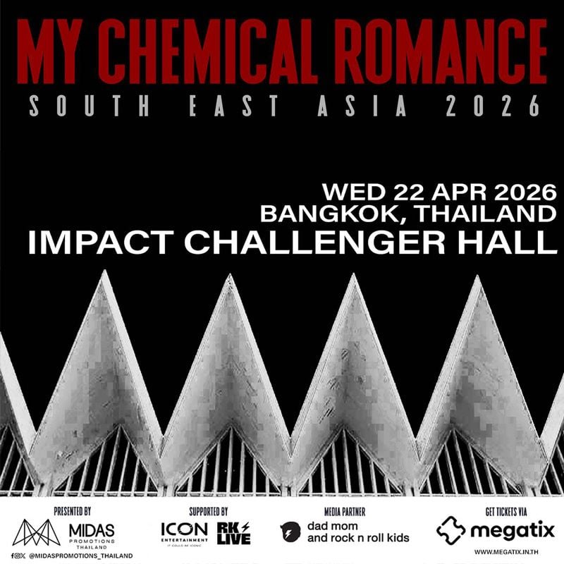 My Chemical Romance Southeast Asia Tour, a concert coming to Bangkok 2026