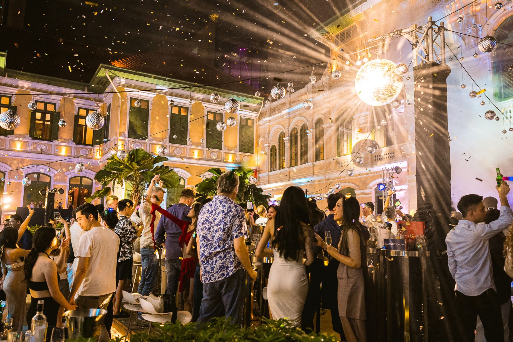 People dancing at a New Years Eve Party in Bangkok