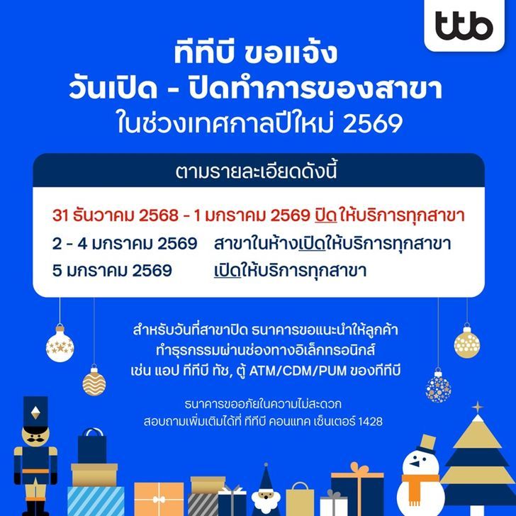 2026 New Year Bank Holiday: Which Branches are Open or Closed? | Thaiger