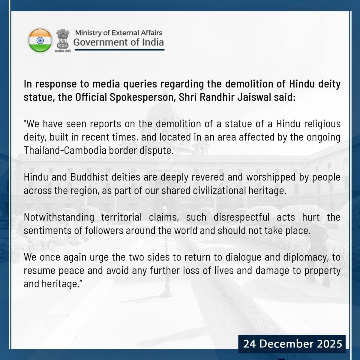 India condemns Thailand for demolishing Hindu statue at Cambodia border | News by Thaiger