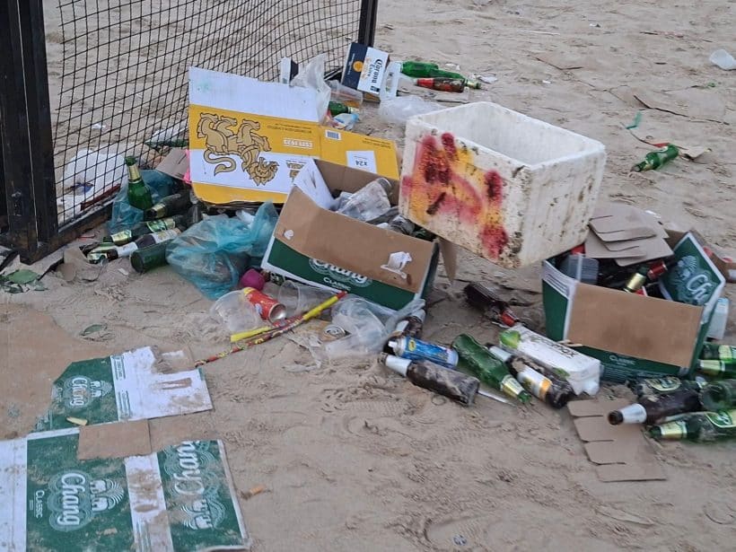 Sea of Trash: Garbage covers Patong beach after New Year countdown | News by Thaiger