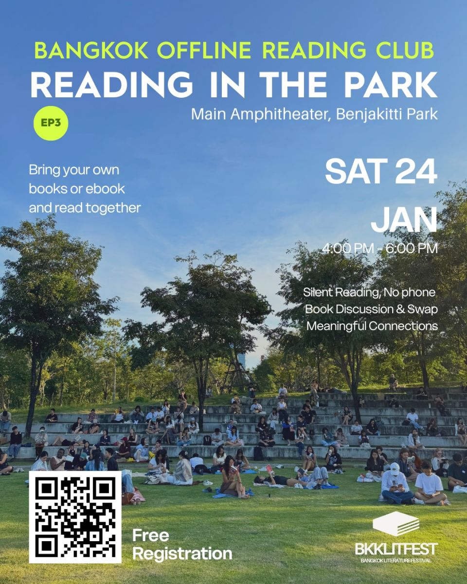 Reading in the Park at Benjakitti Park Bangkok