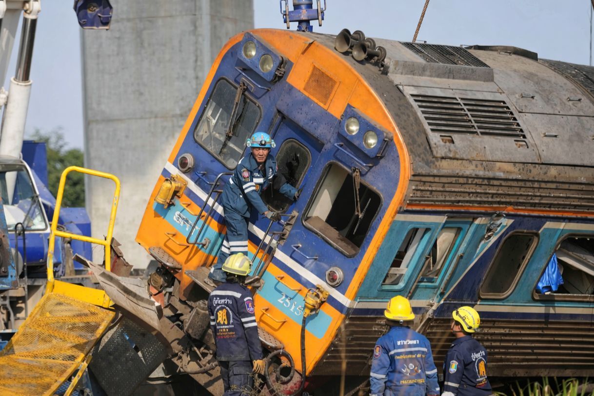 Rescue teams responded to the devastating crane accident involving Italian-Thai Development equipment.