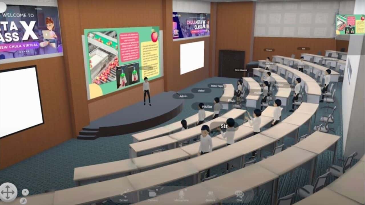 Students engage with virtual reality to learn environmental conservation through immersive experiences in Thailand.