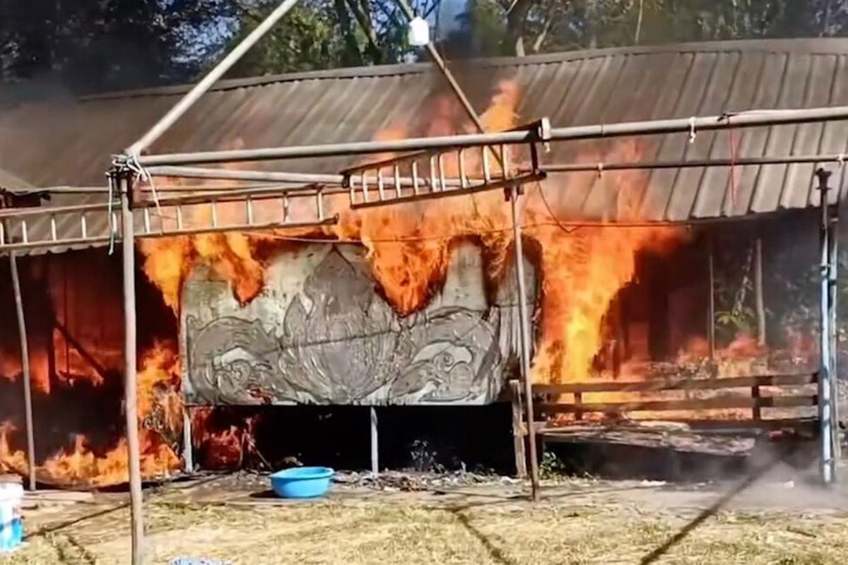 Khon Kaen power bank fire wrecks molam group accommodation | Thaiger