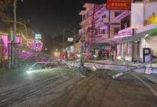 Three power poles down after pickup veers off road in Pattaya | Thaiger