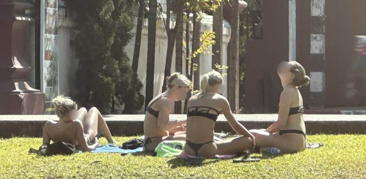 Bikini sunbathing near Chiang Mai temple sparks online backlash