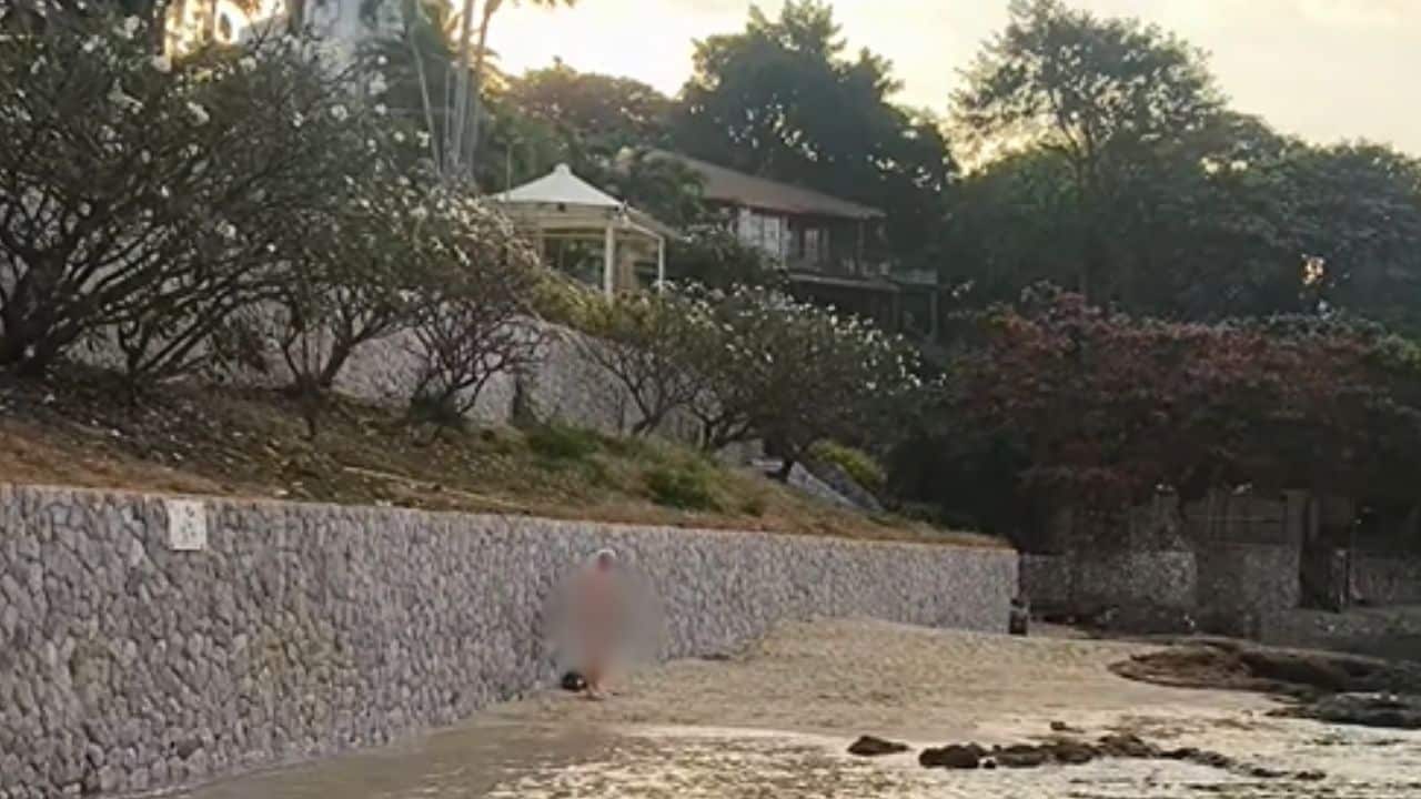 Naked foreigner in Pattaya