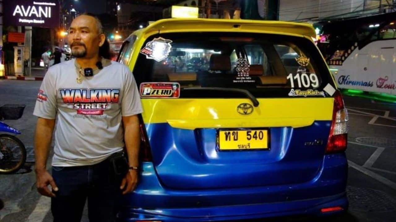 Taxi car damaged in brawl between two groups of foreigners