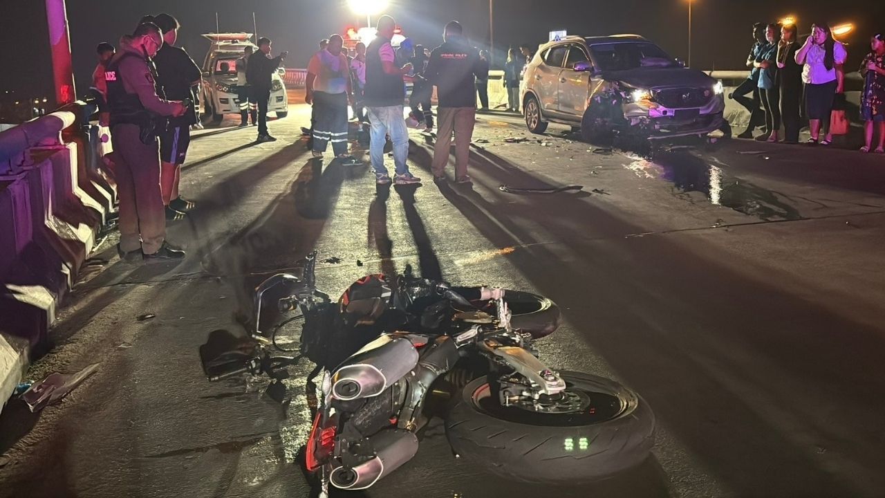 American motorcycle rider crashes into SUV and dies