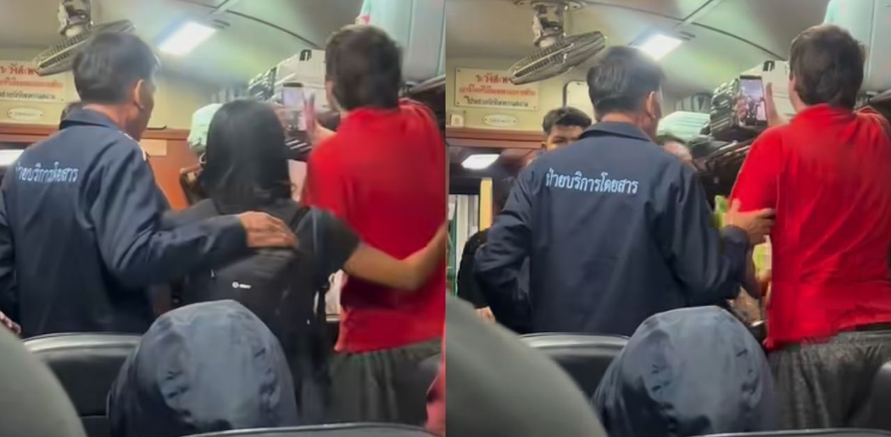 Foreign man attacks train officers