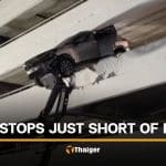 Thai driver escapes serious injury as SUV hangs off parking building | Thaiger