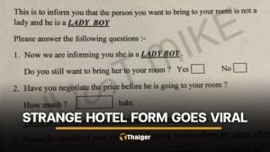 Unverified ‘ladyboy declaration form’ of Bangkok hotel goes viral | Thaiger