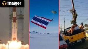 Thailand video news | American paraglider crashes into power pole on Koh Larn, British man arrested for traffic island stunt, indecency and yaba use in Phuket | Thaiger